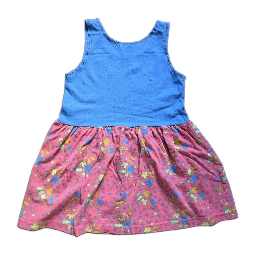 VTG Disney Pocahontas Girls Sleeveless Dress Graphic Print Floral 90s No Tag